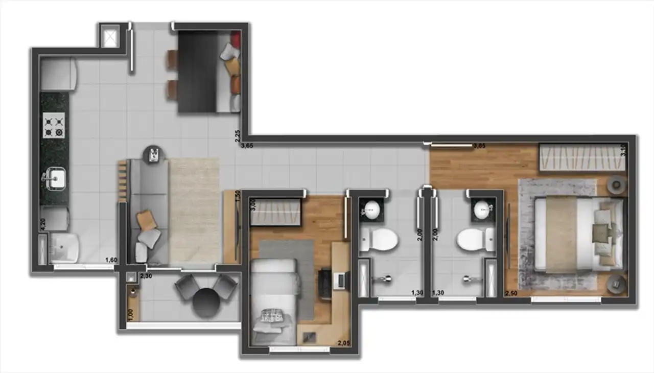 Apartamento tipo - finais 03 e 04