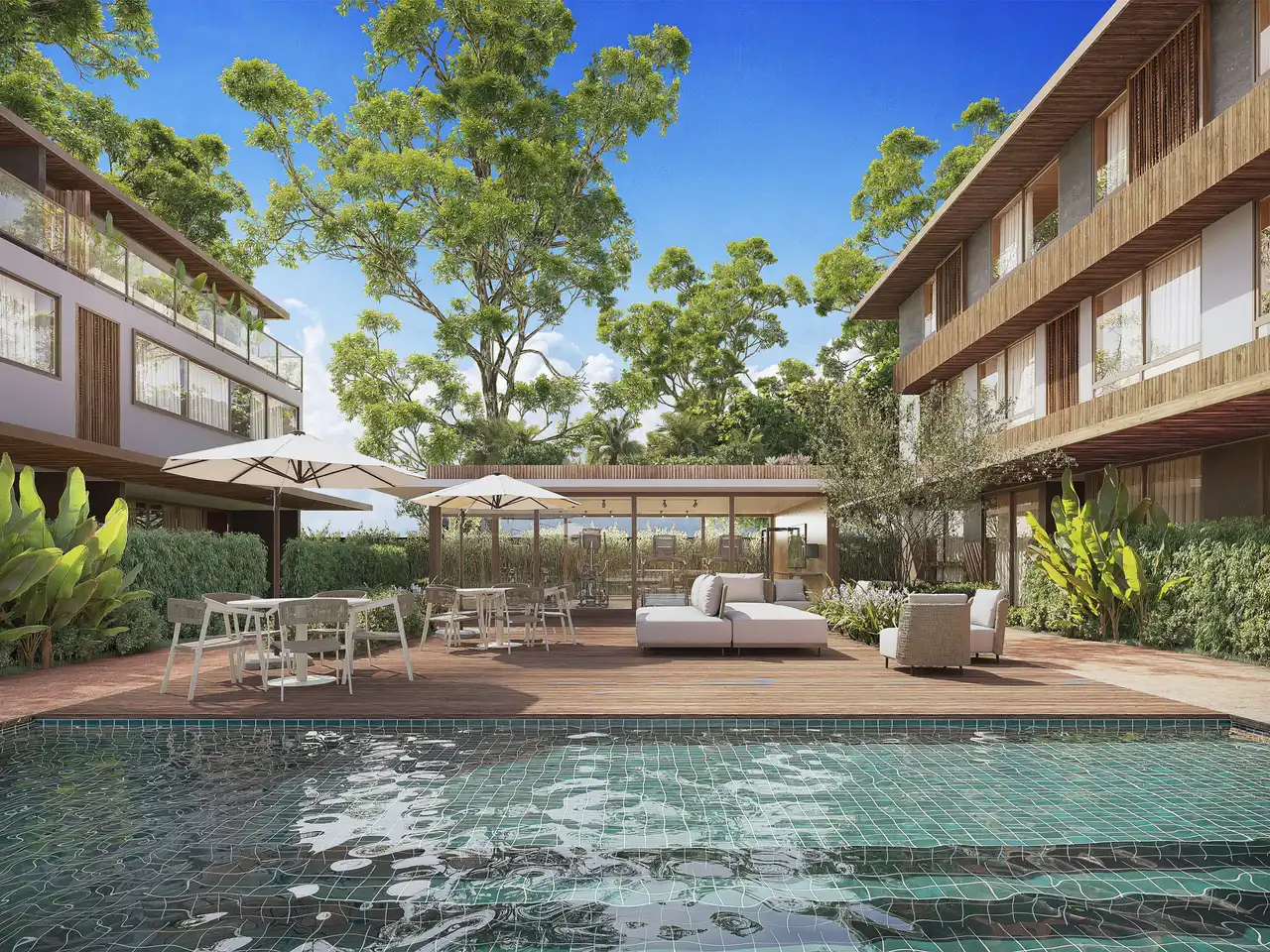 Deck - Apartamento à venda no Poème Itacimirim, com 2 quartos e 93m²