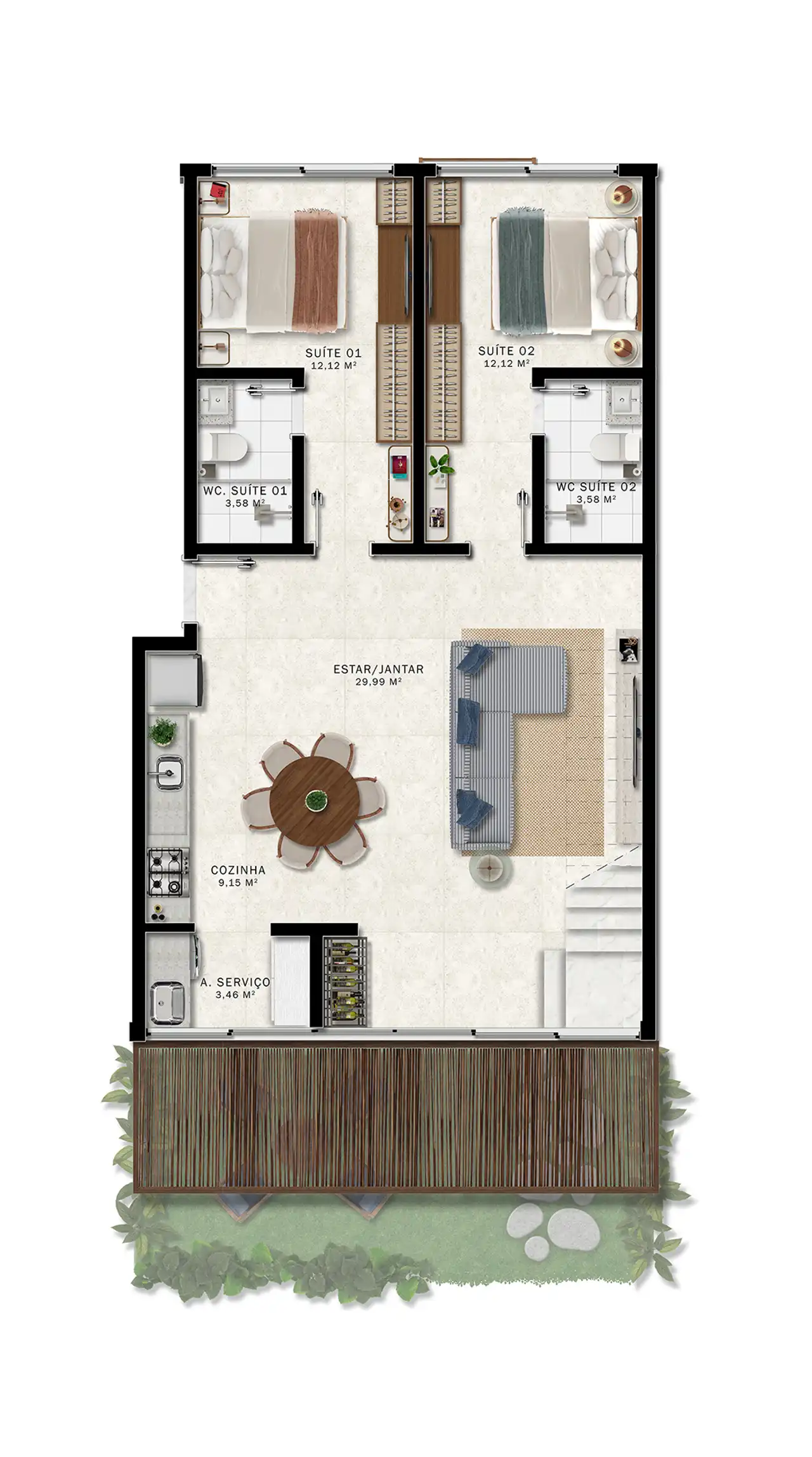 Planta -  - Robson Cunha Imóveis