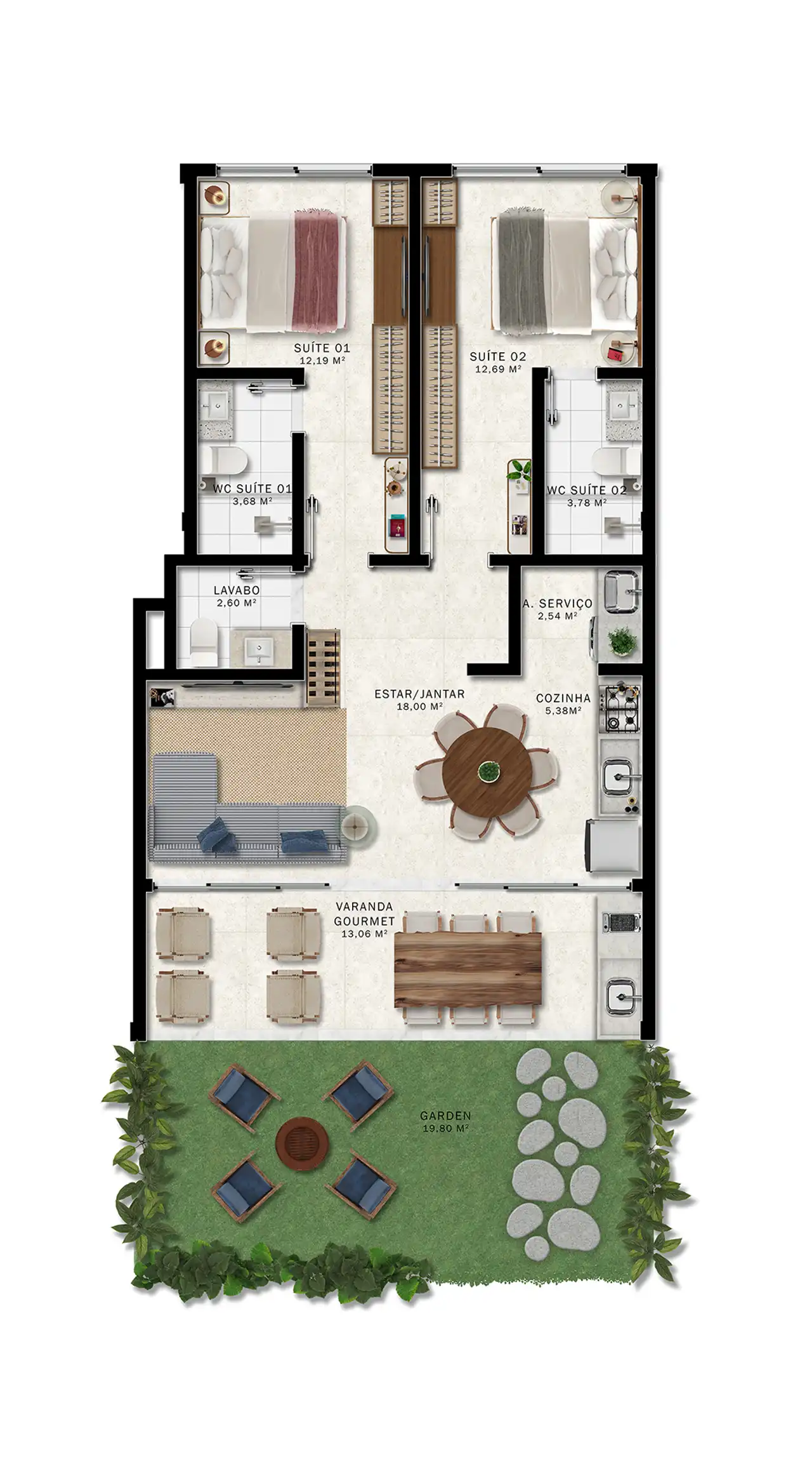 Planta -  - Robson Cunha Imóveis