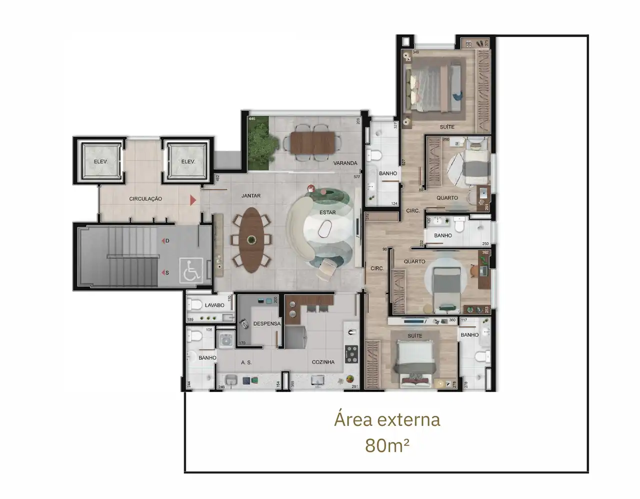 Apartamento, 3 quartos, 134 m² - Foto 3