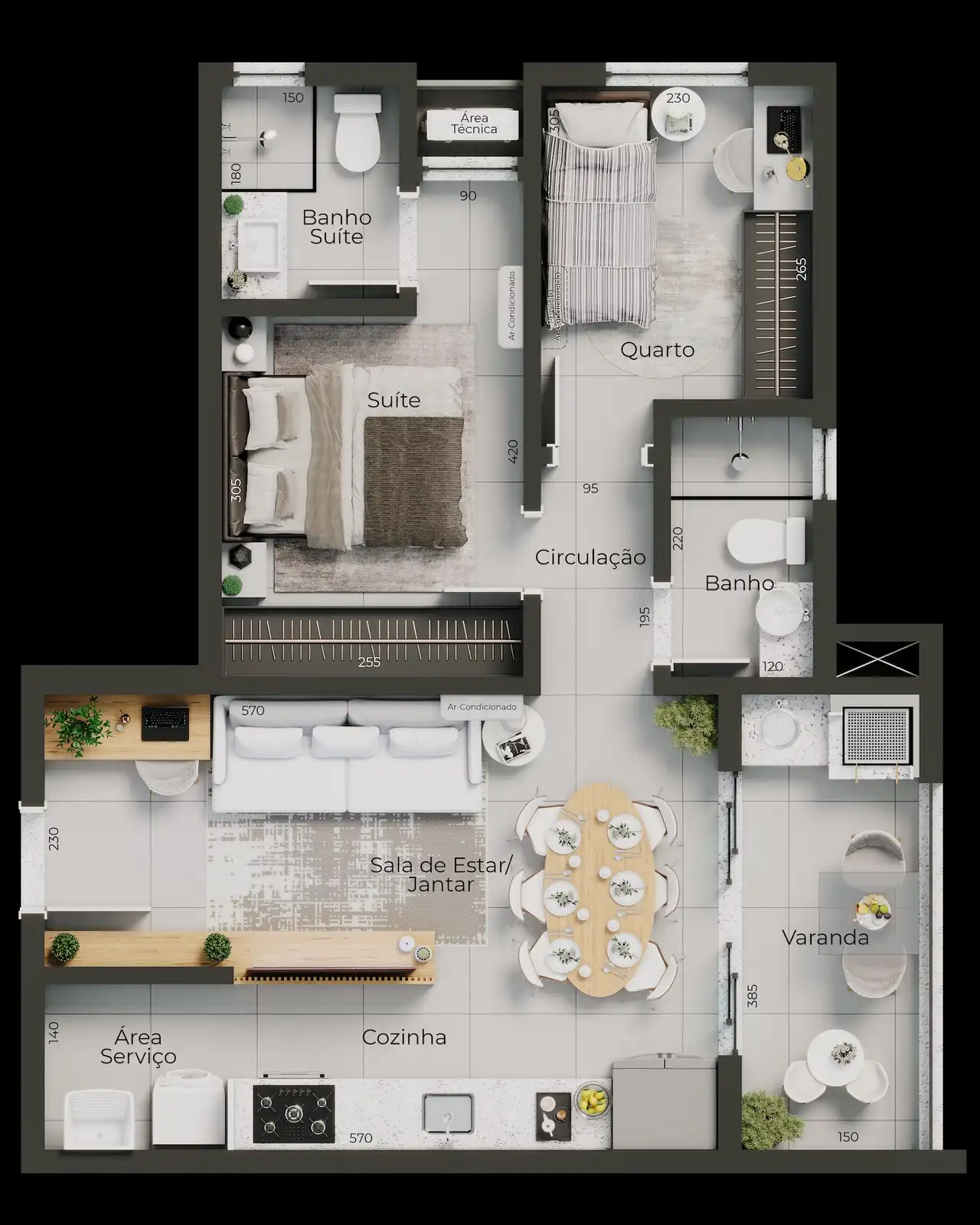 Apartamento tipo - finais 01 e 04