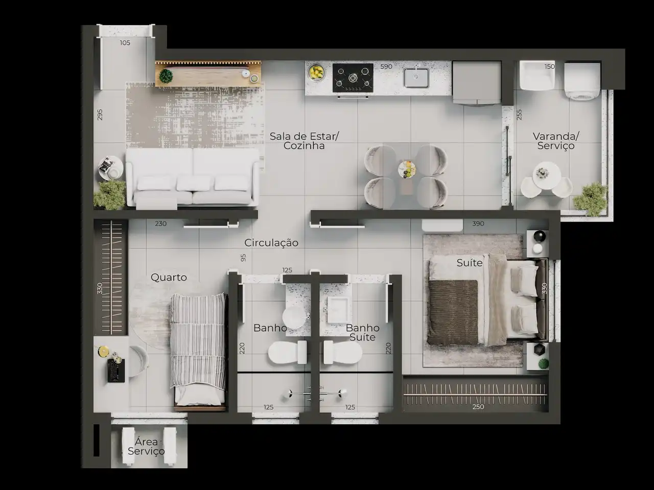Apartamento tipo - finais 02 e 03