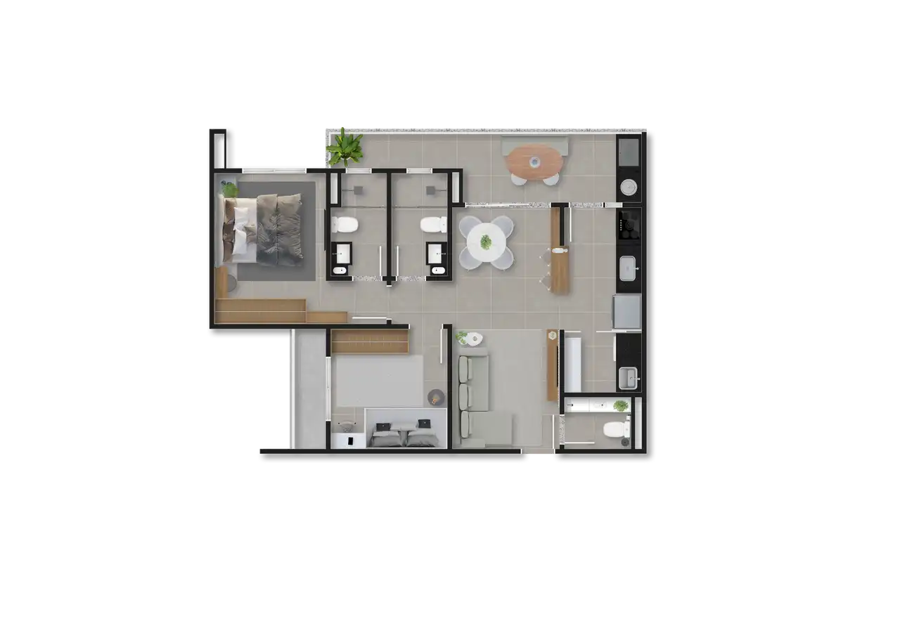Planta 69,68 m²