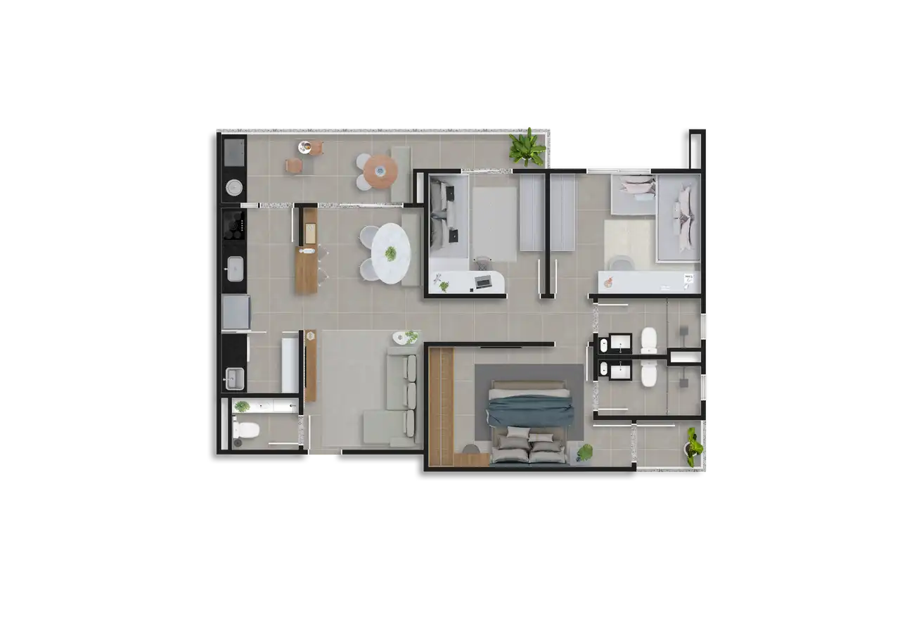 Planta 88,09 m²