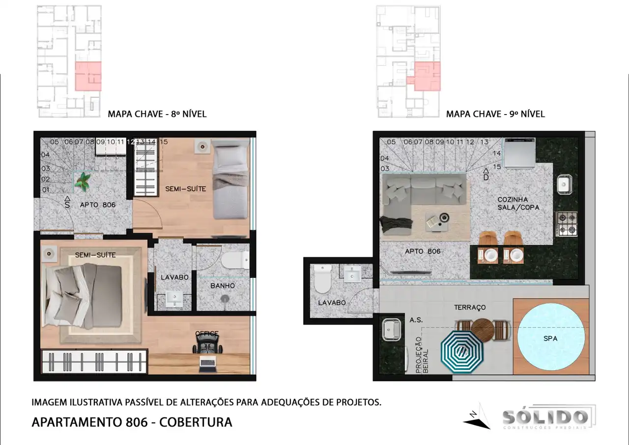 fotos - Cobertura à venda no Ed. Concept One com 2 quartos e 61m²