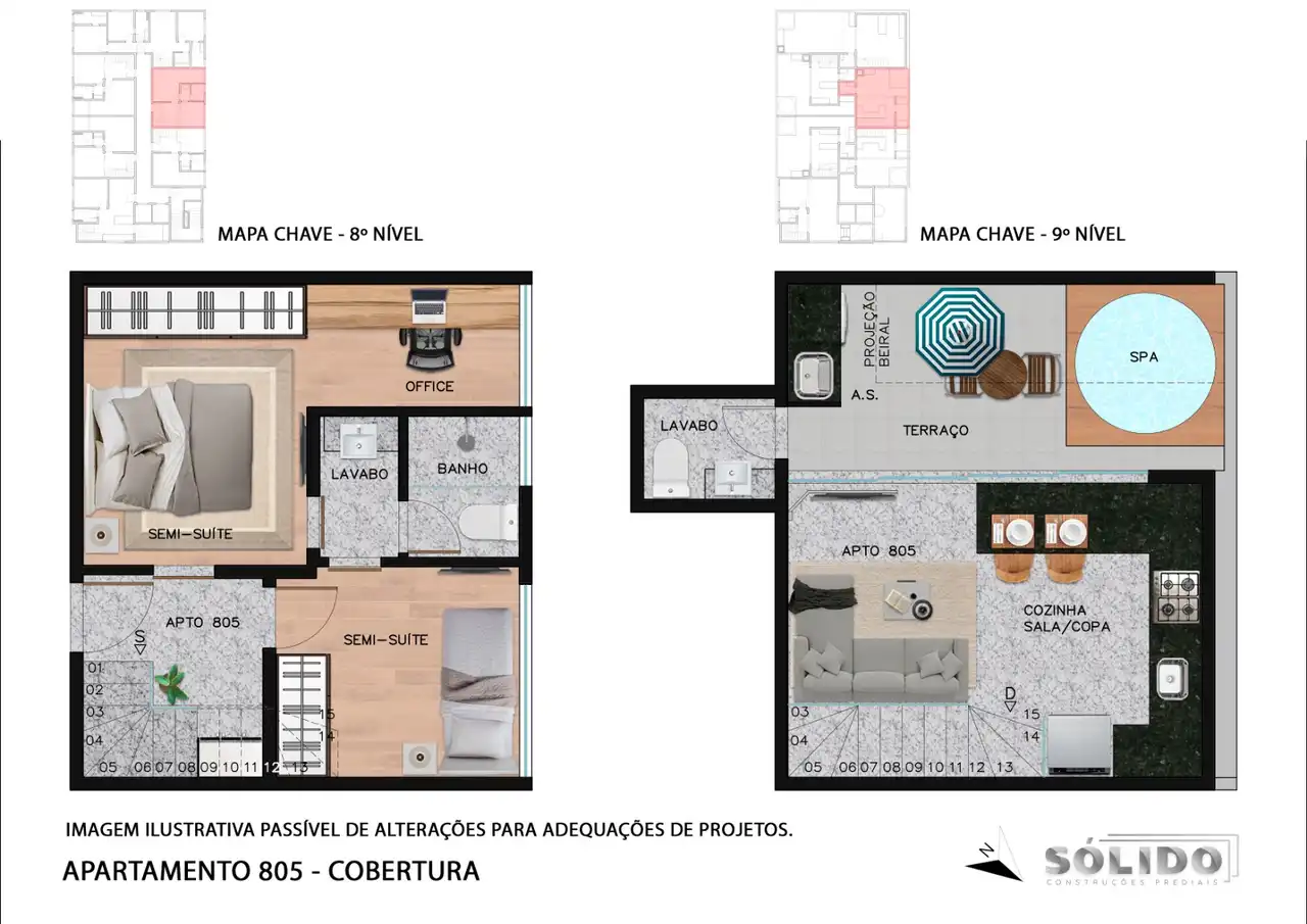 fotos - Cobertura à venda no Ed. Concept One com 2 quartos e 61m²