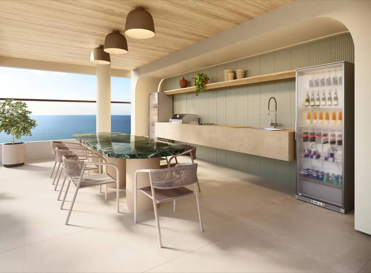 Espaço gourmet - Apartamento à venda no Ocean Breeze, com 1 quarto e 20m²