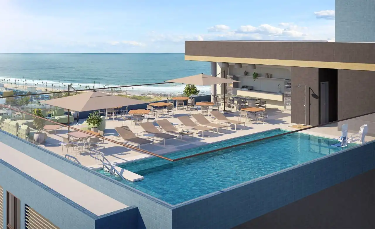 Lazer no rooftop - Apartamento à venda no Ocean Breeze, com 1 quarto e 20m²