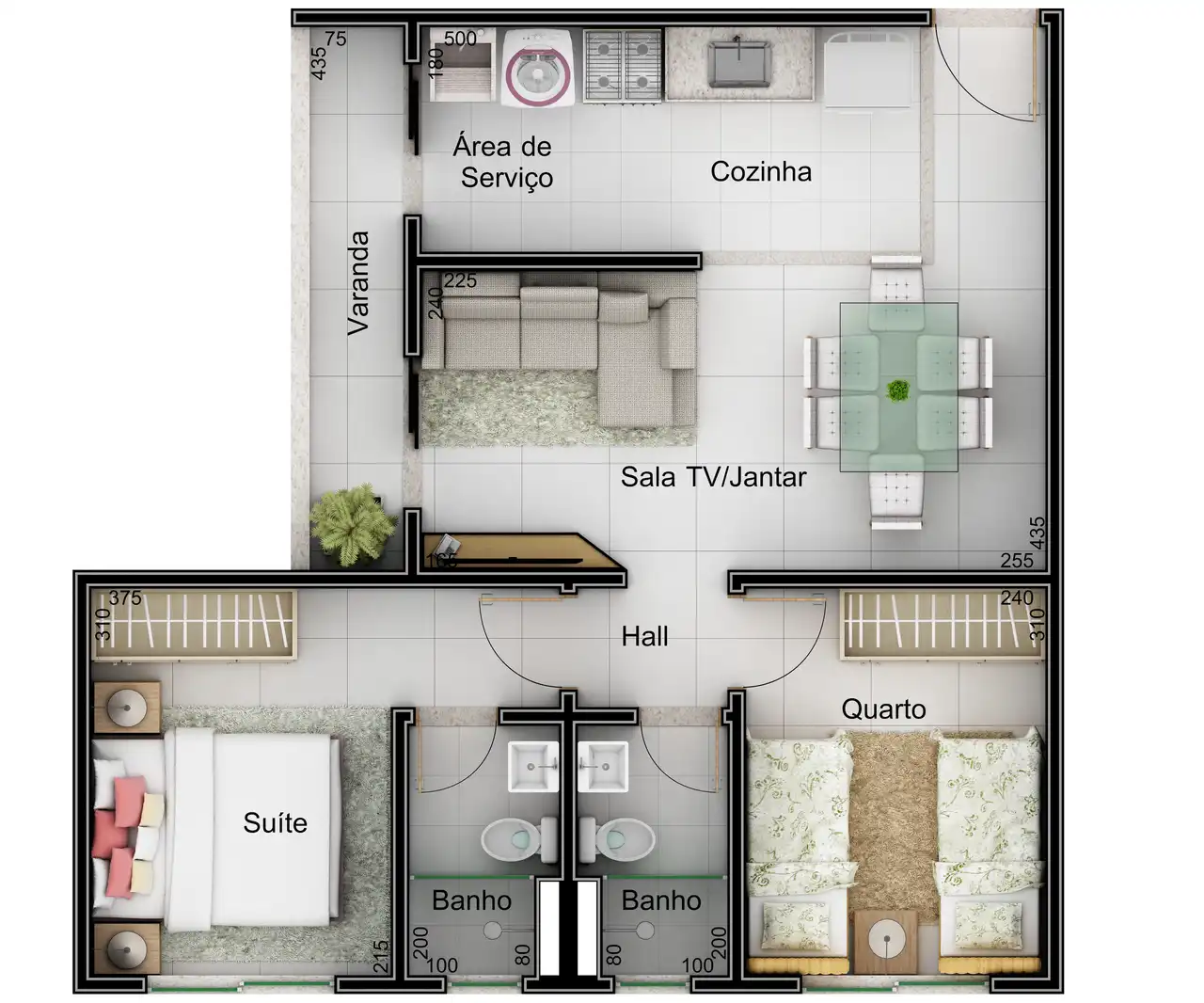 Planta 54m²