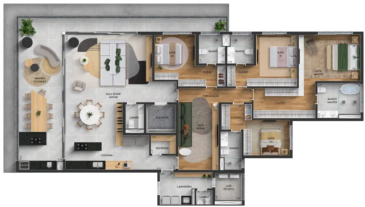 Apartamento tipo 01 - B
