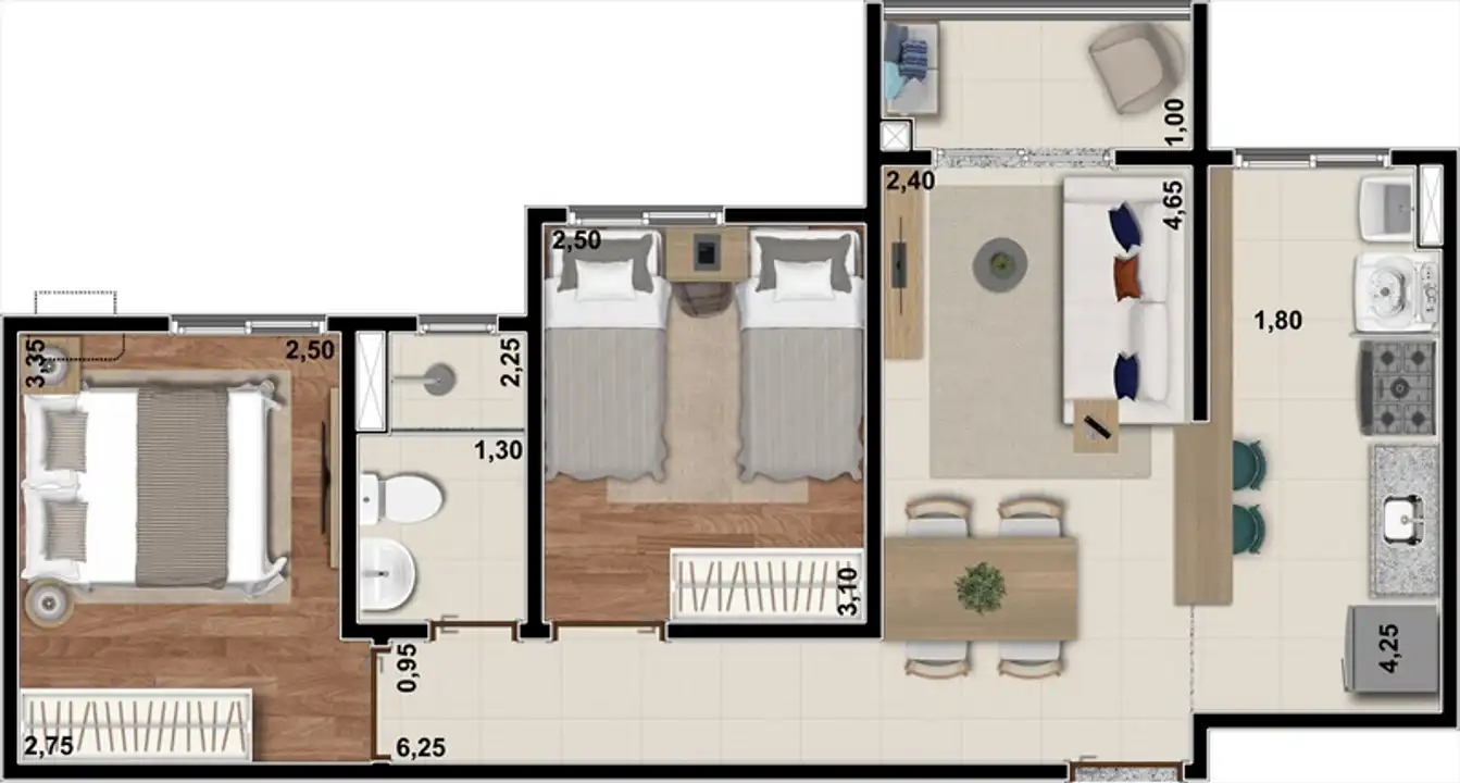 Apartamento tipo - finais 03 e 04