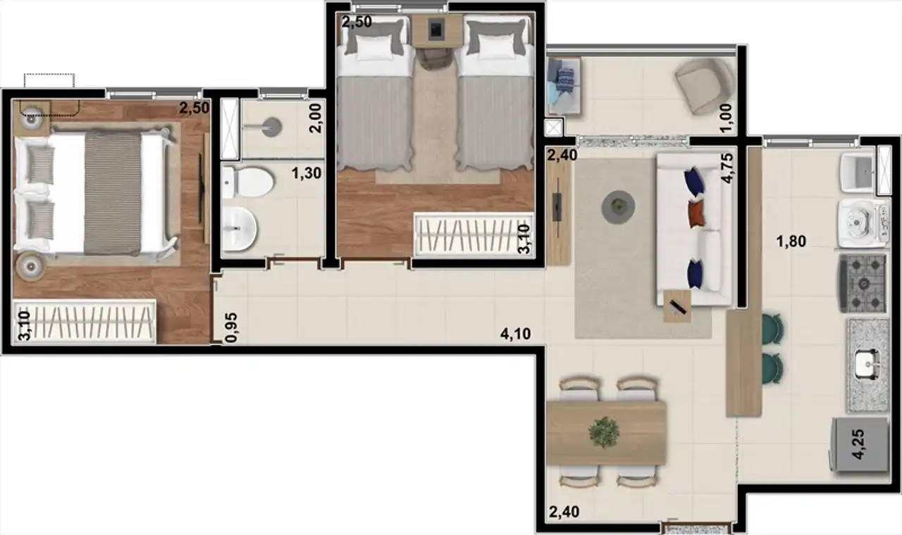 Apartamento tipo - finais 07 e 08