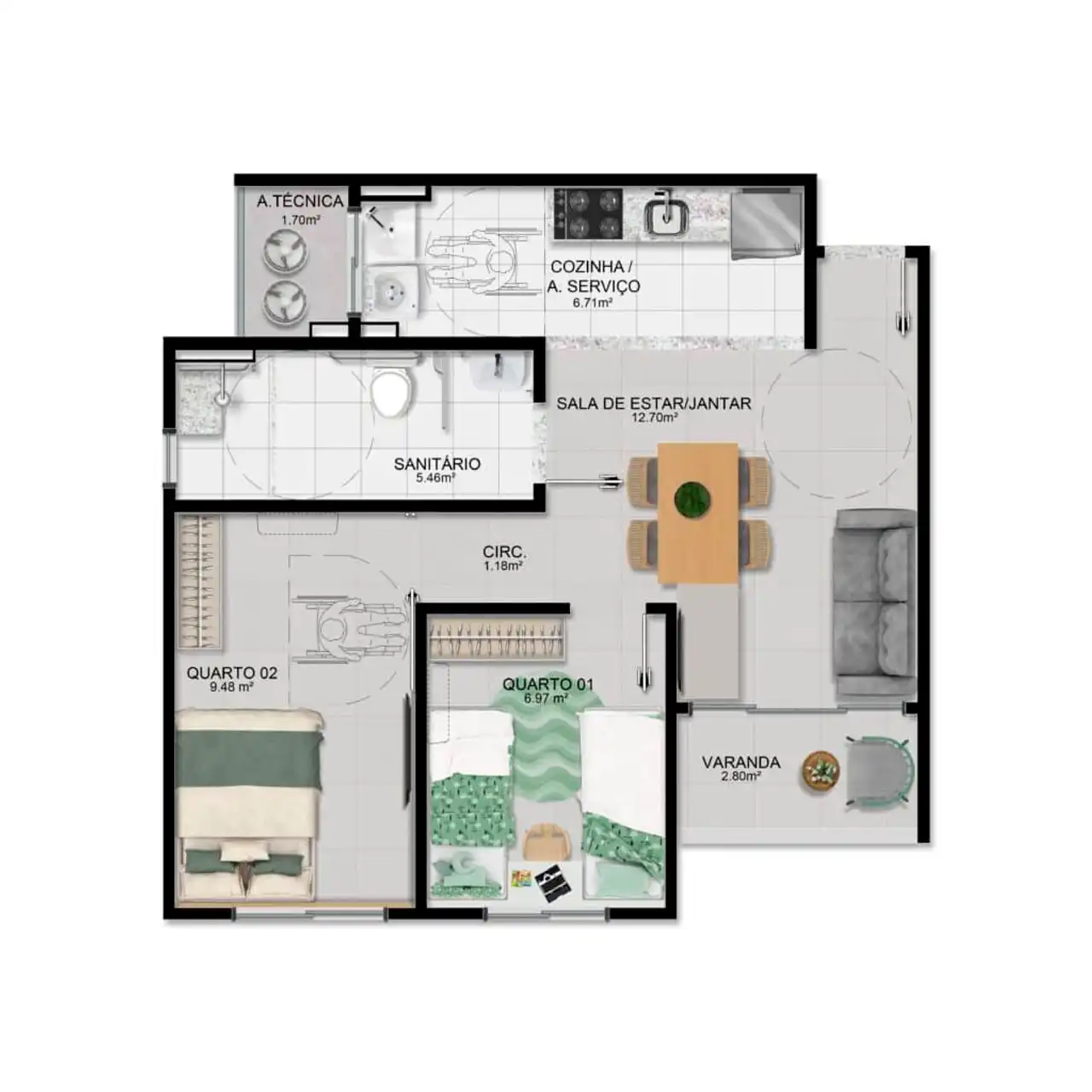 Planta -  - Robson Cunha Imóveis