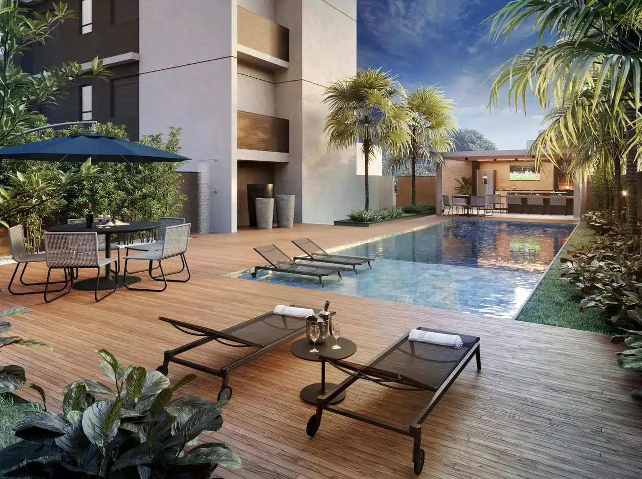 Piscina com deck - Apartamento à venda no Alma Residence com 3 quartos e 100m²