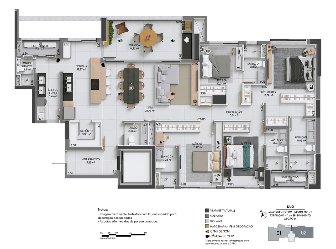 Apartamento tipo - final 01 torre GAIA