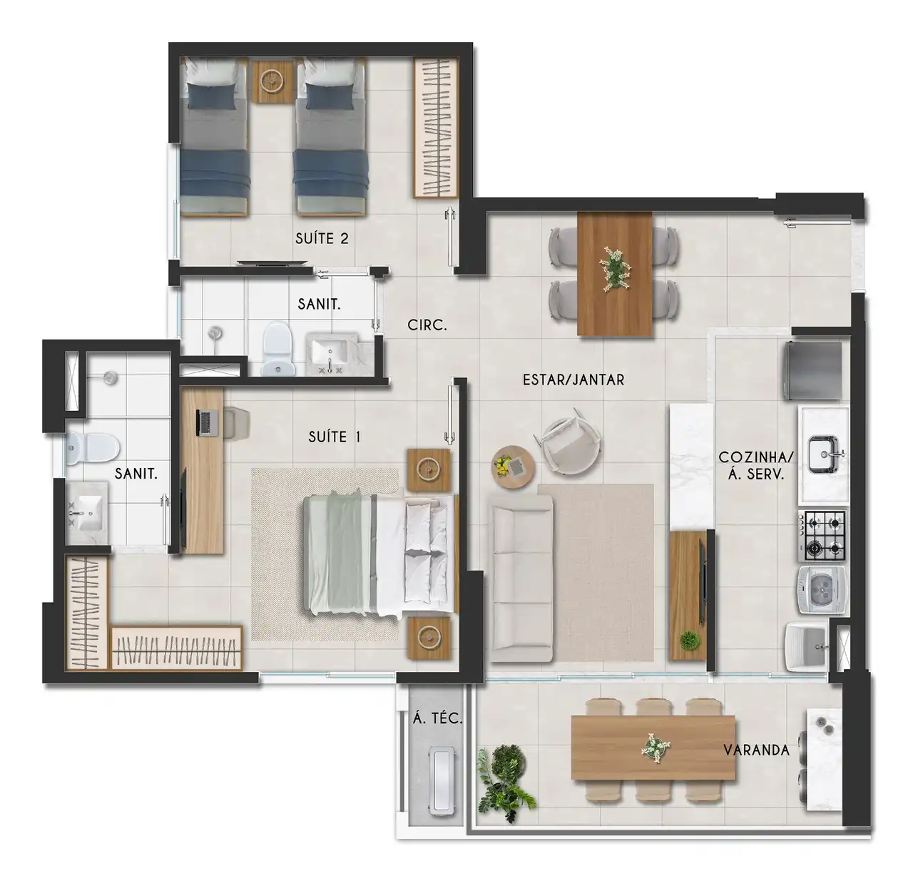Planta -  - Robson Cunha Imóveis