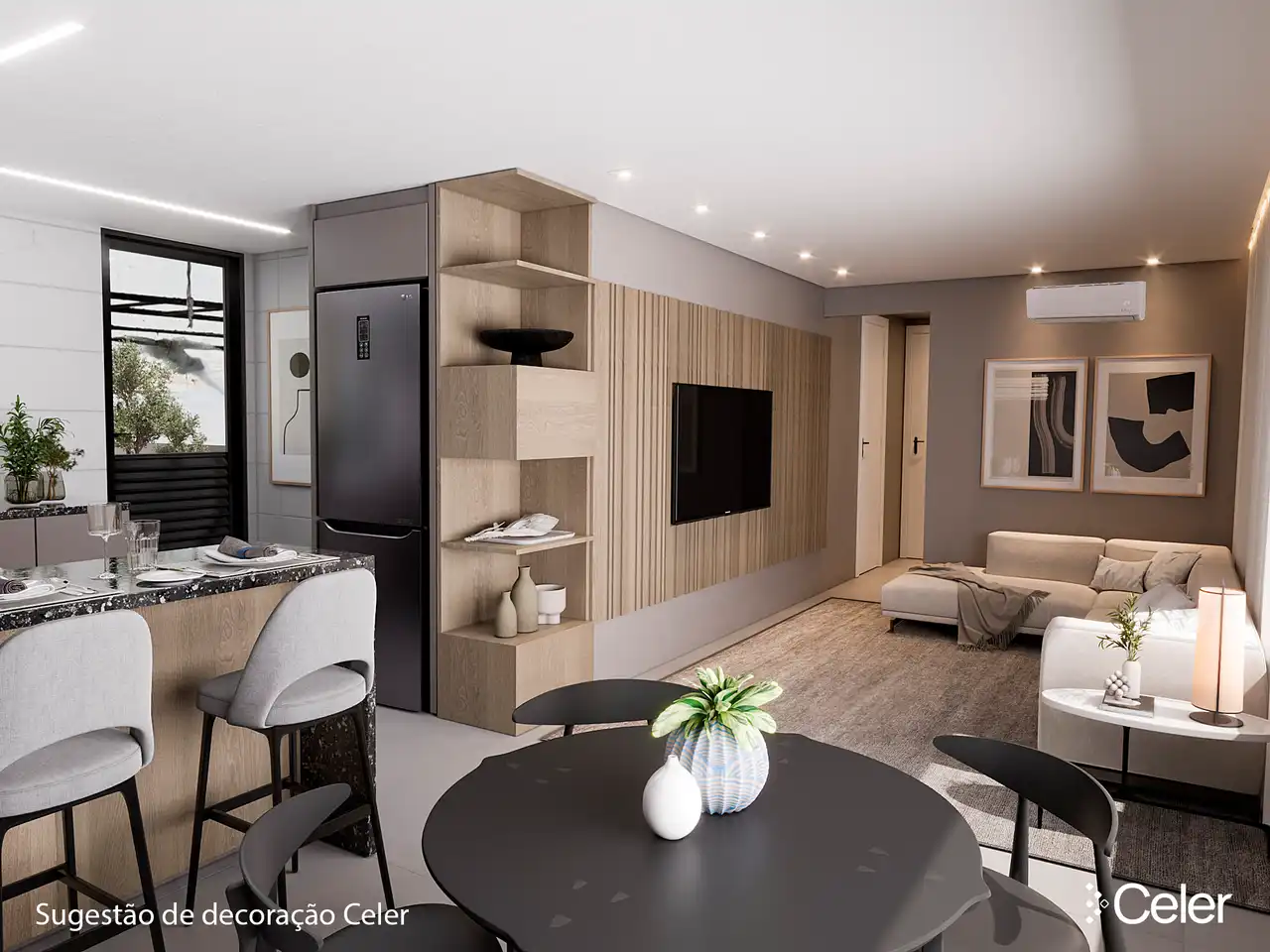 Sala de estar - área privativa 02 - Apartamento Garden à venda no Grano com 3 quartos e 117m²