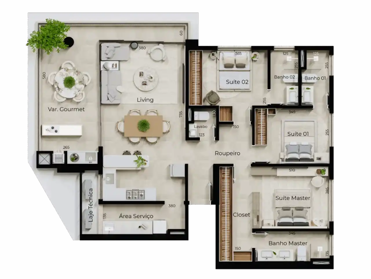 Apartamento tipo 135m² - final 01