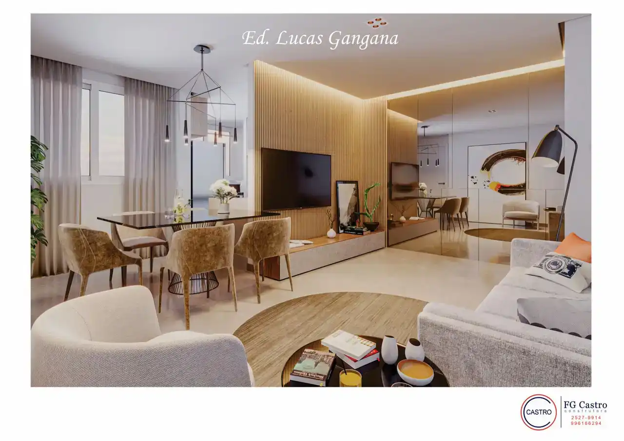 Sala de estar - Apartamento à venda no Lucas Gangana com 3 quartos e 75m²