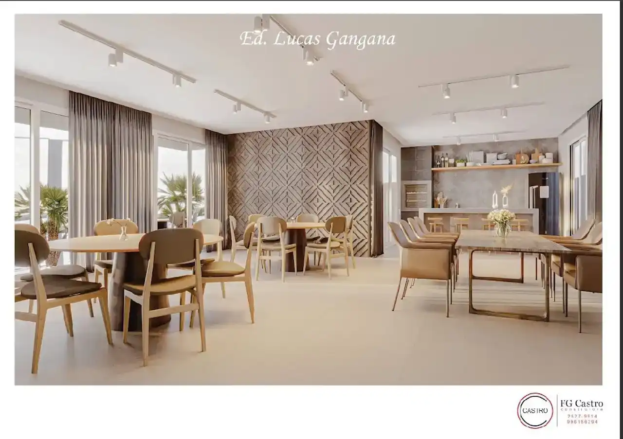 Espaço gourmet e salão de festas - Apartamento à venda no Lucas Gangana com 3 quartos e 75m²