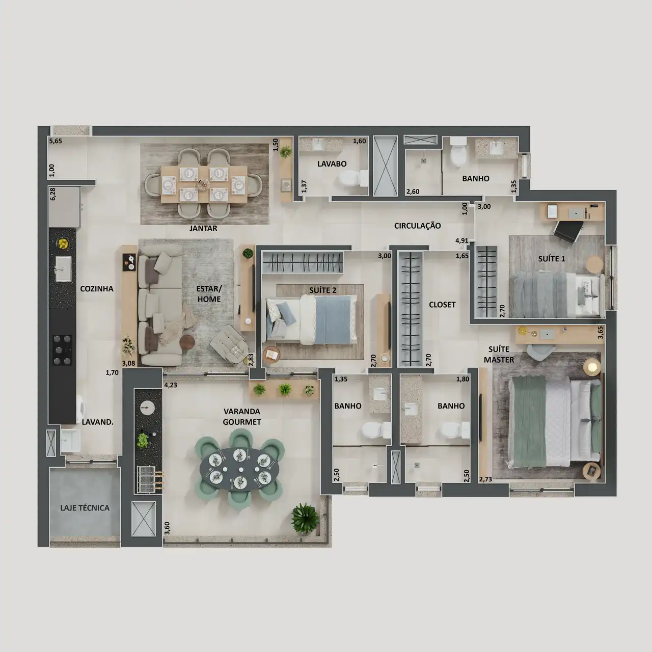 Apartamento tipo - 115m²