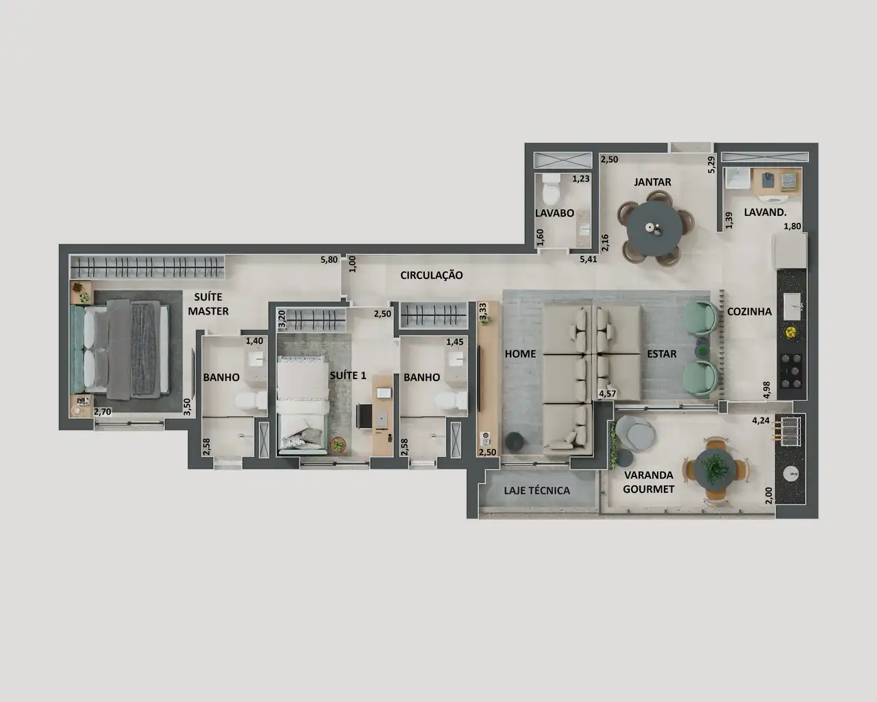 Apartamento tipo - 95m²