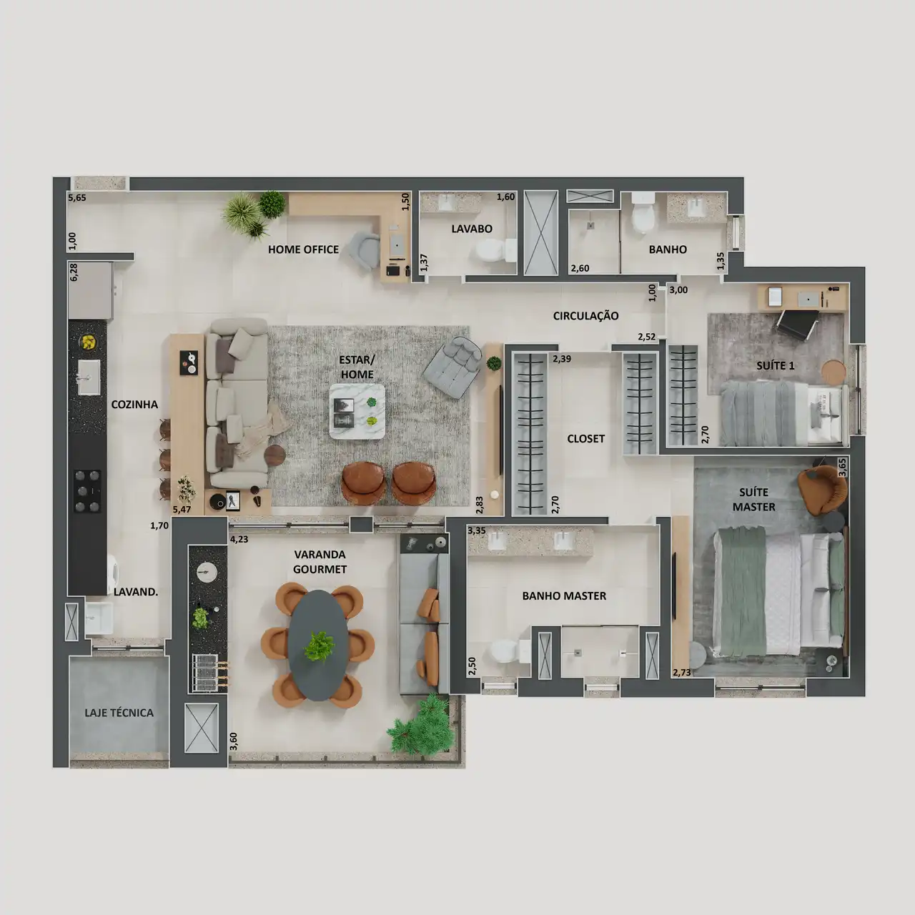 Apartamento tipo - 115m²