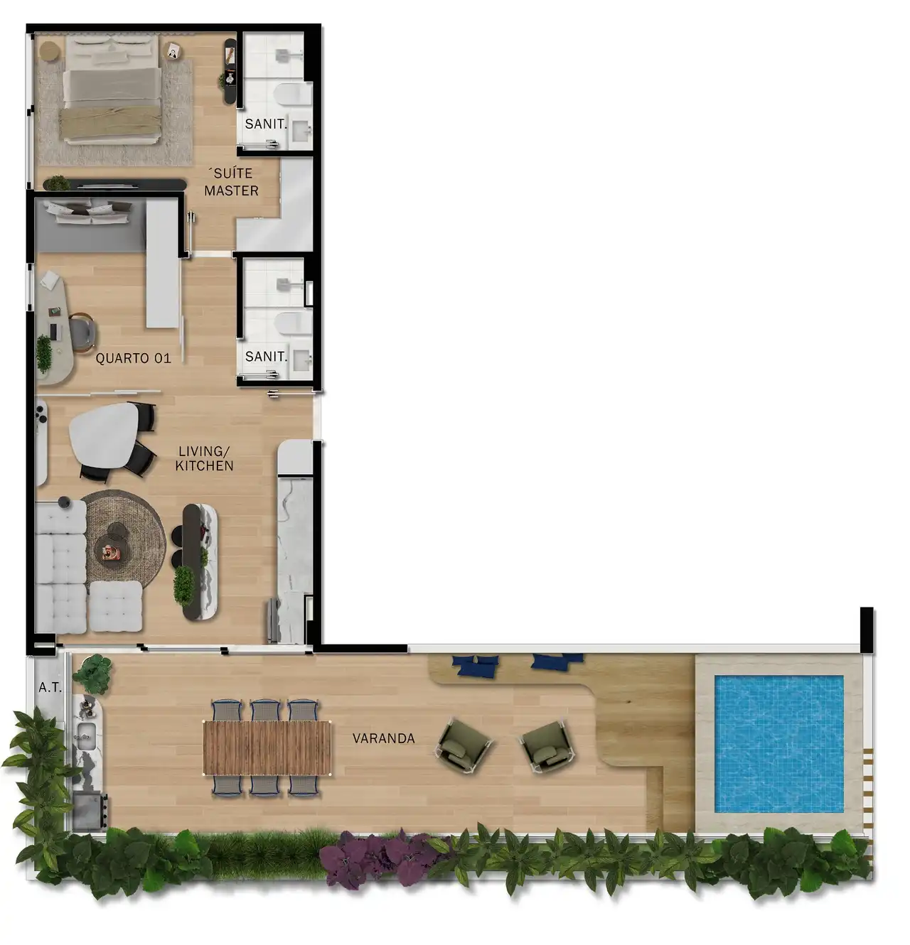 Planta -  - Robson Cunha Imóveis
