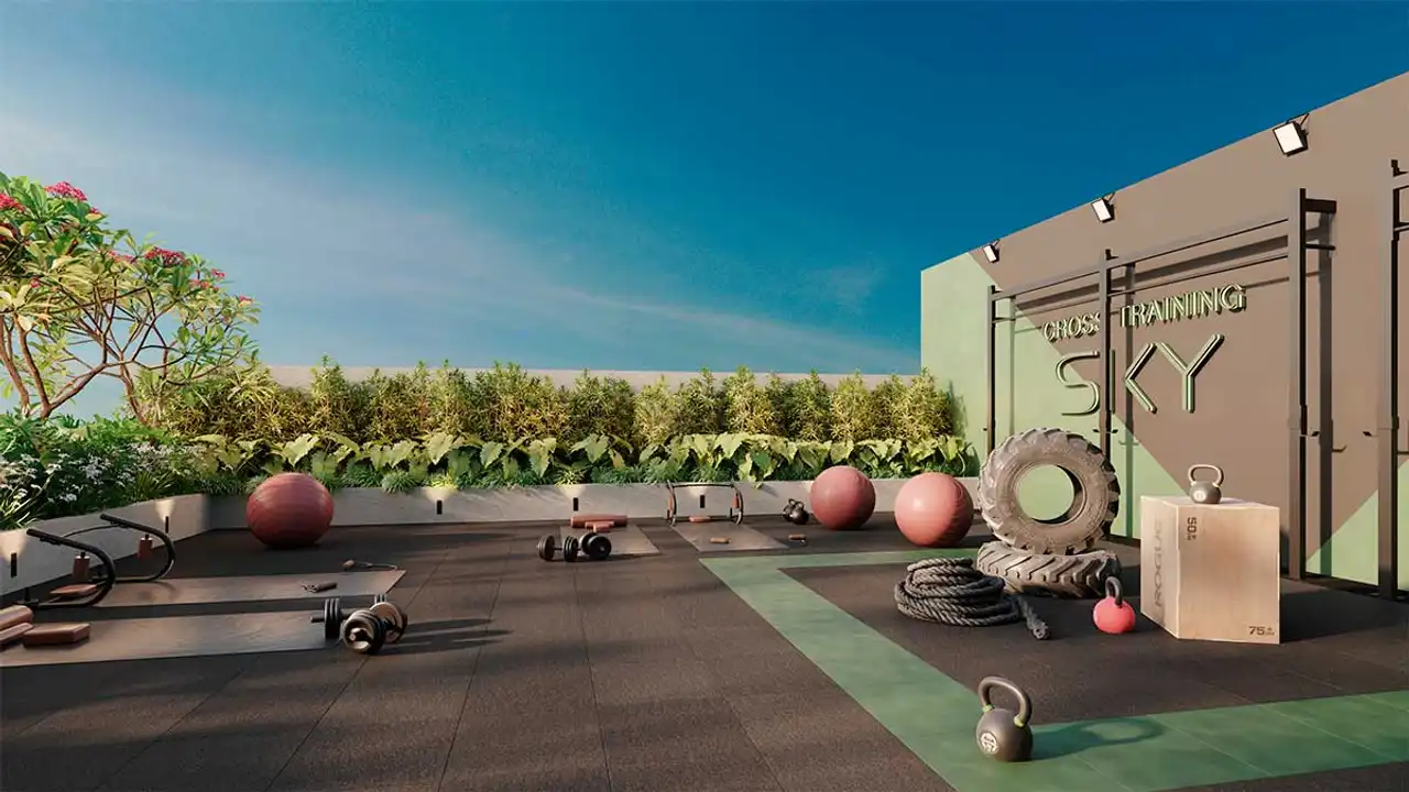 Academia externa com crossfit