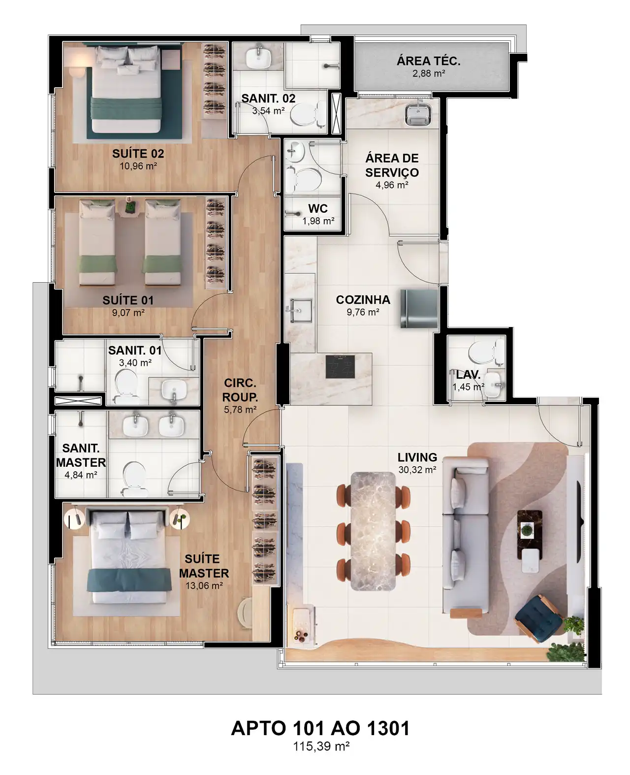 Planta -  - Robson Cunha Imóveis