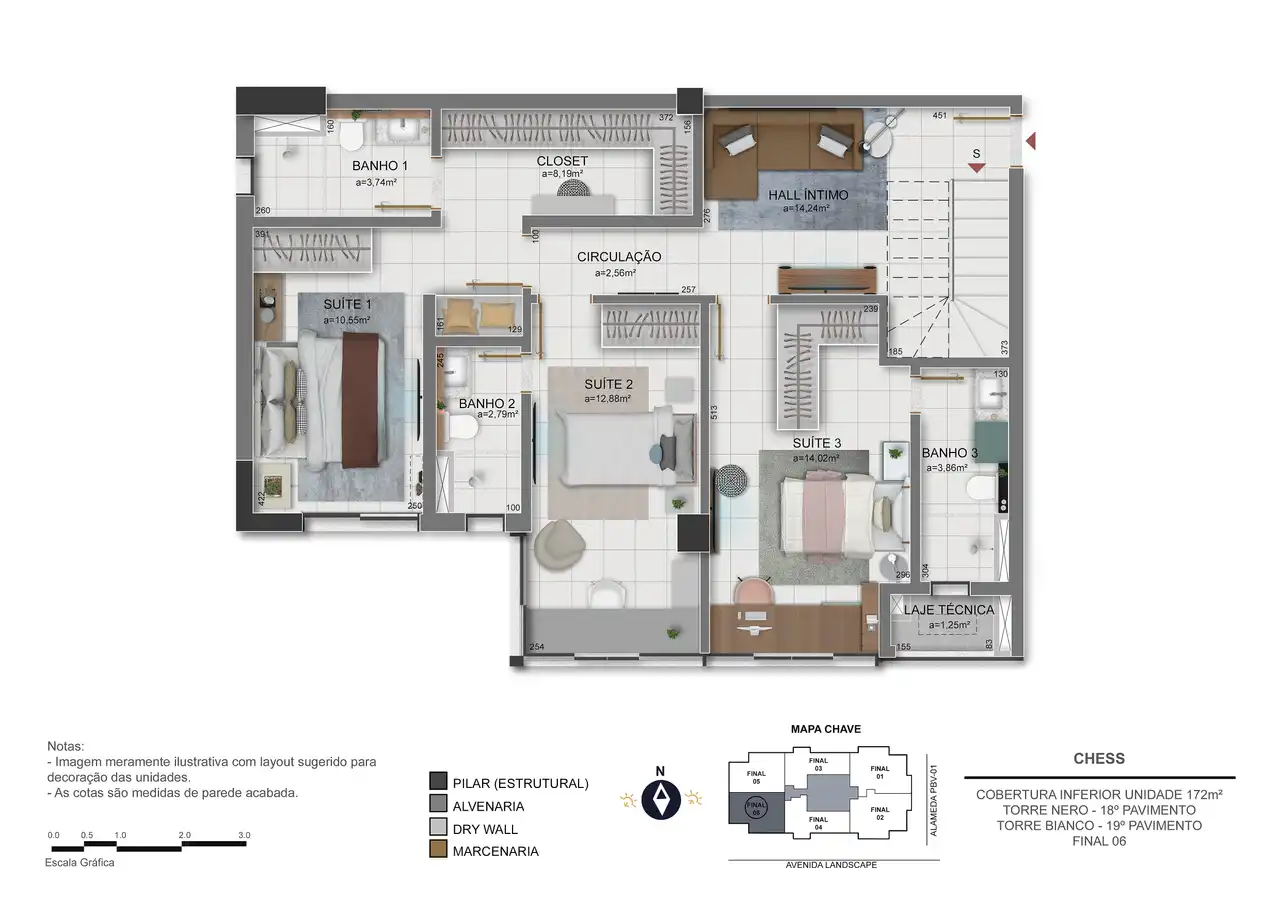 Cobertura 1º pavimento 172m² - final 06