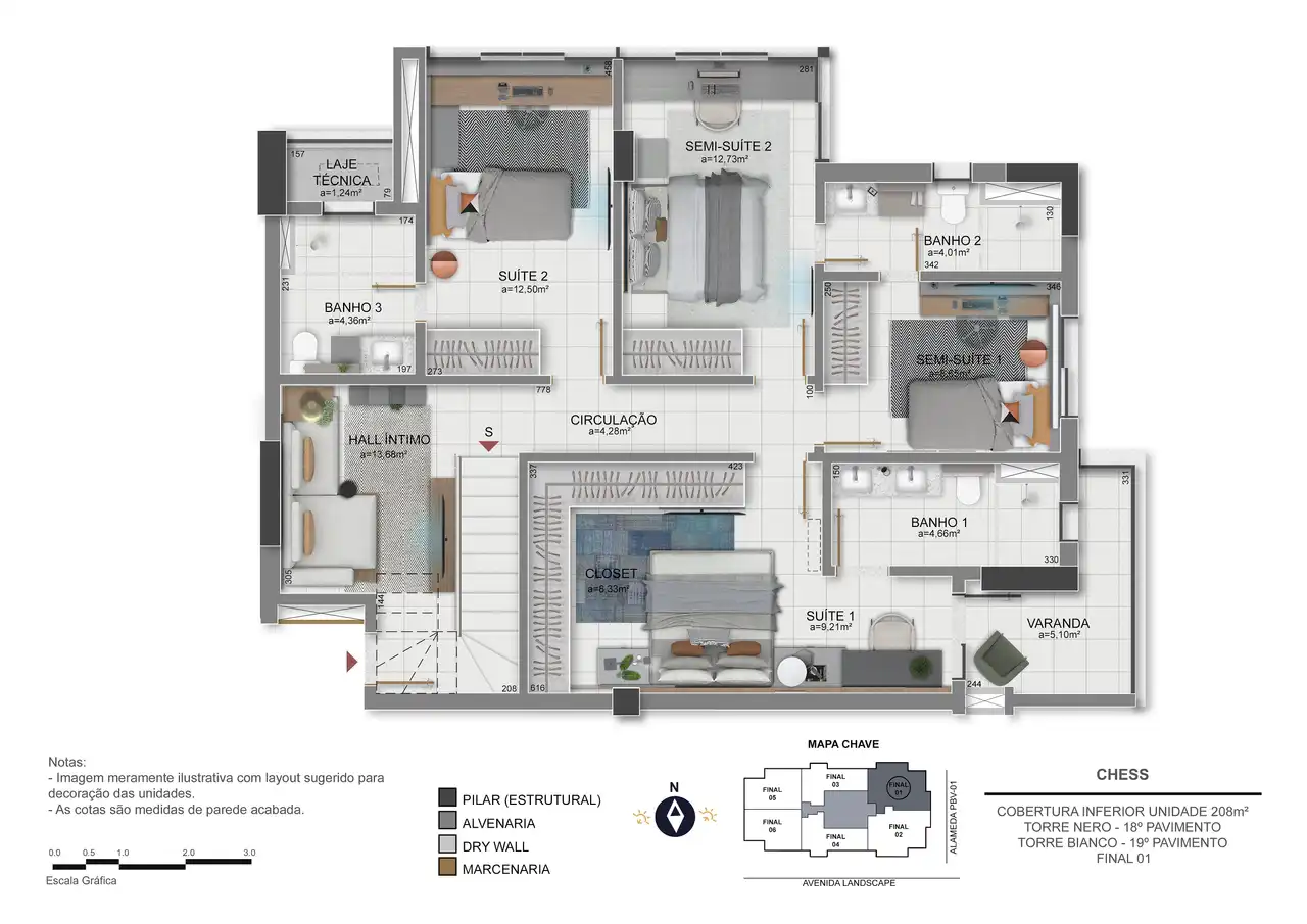 Cobertura 1º pavimento 208m² - final 01