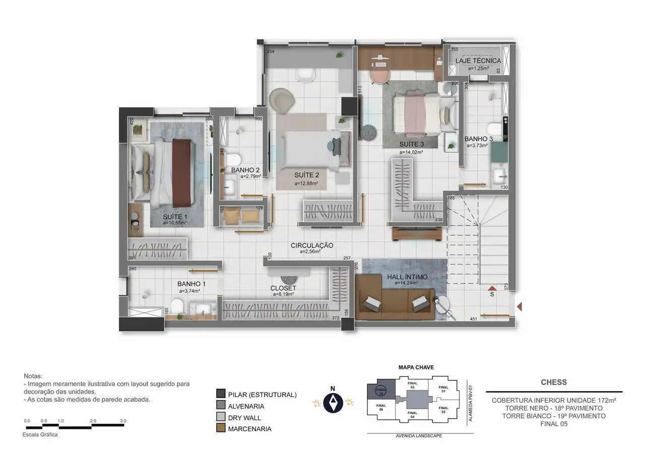 Cobertura 1º pavimento 172m² - final 05