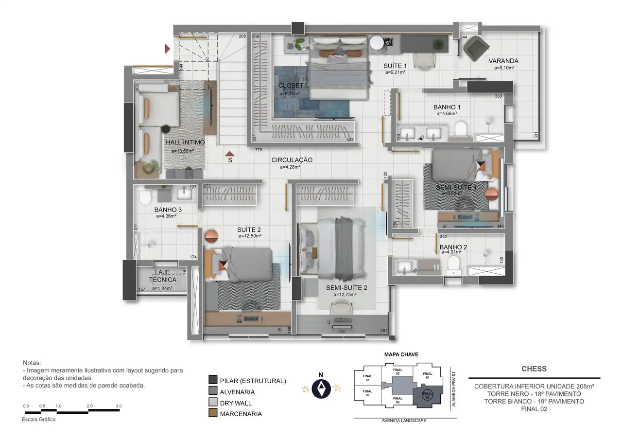 Cobertura 1º pavimento 208m² - final 02