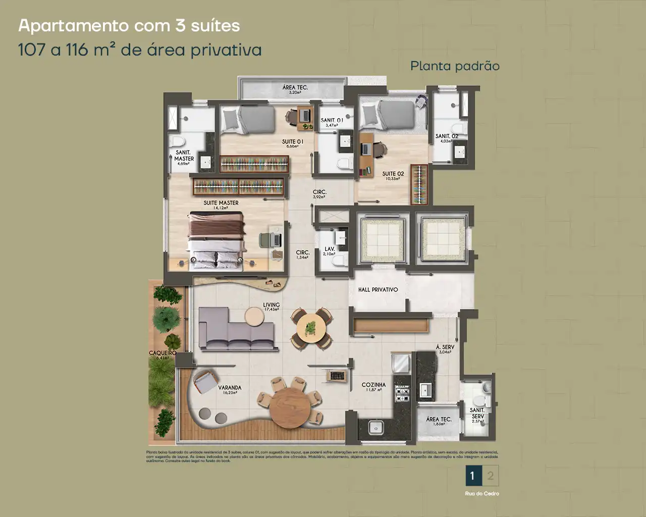 Planta -  - Robson Cunha Imóveis