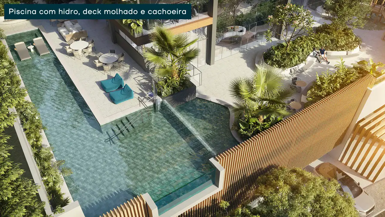 Piscina com raia e deck - Apartamento à venda no Oke Horto, com 3 quartos e 107m²
