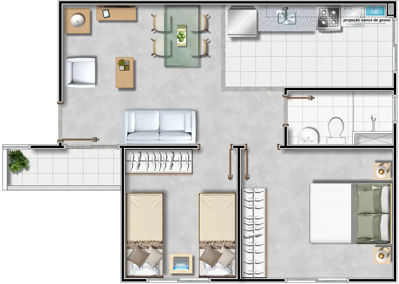Planta -  - Robson Cunha Imóveis