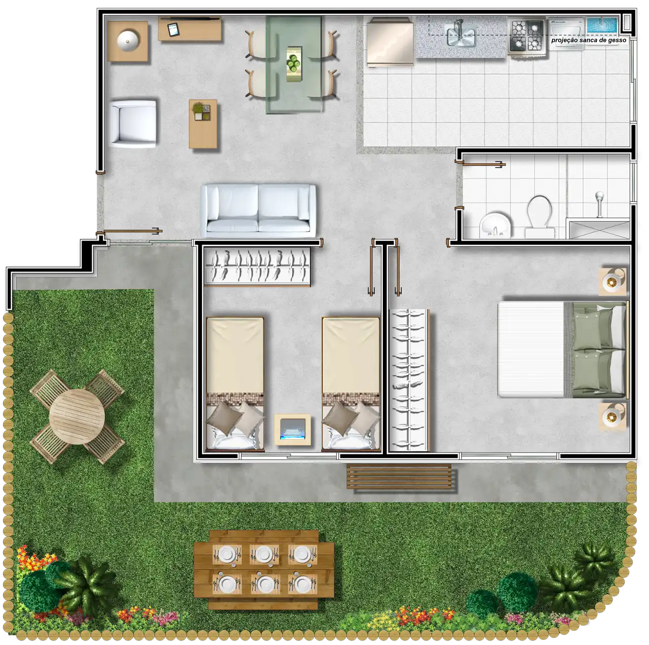 Planta -  - Robson Cunha Imóveis