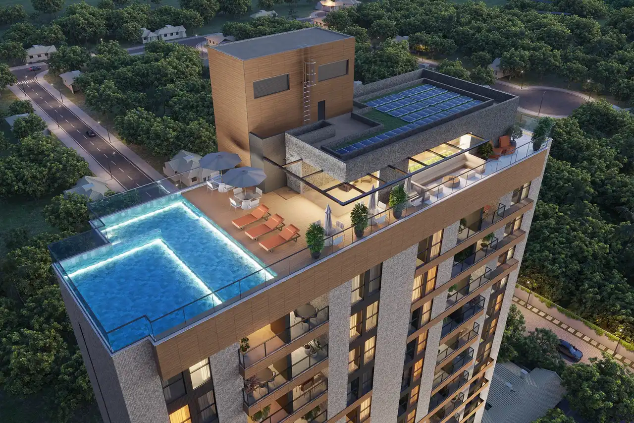 Visão Panorâmica da Piscina - Apartamento à venda no Horizon Jaguaribe, com 3 quartos e 77m²