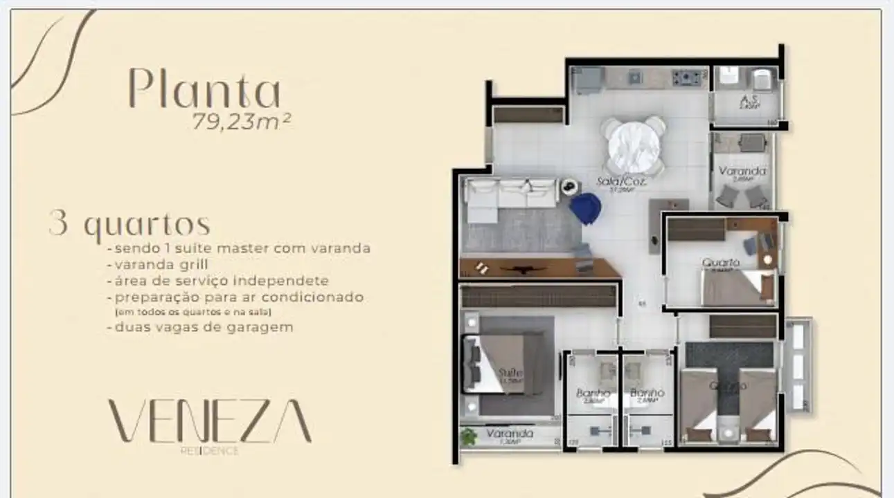 Tipo - 3 quartos