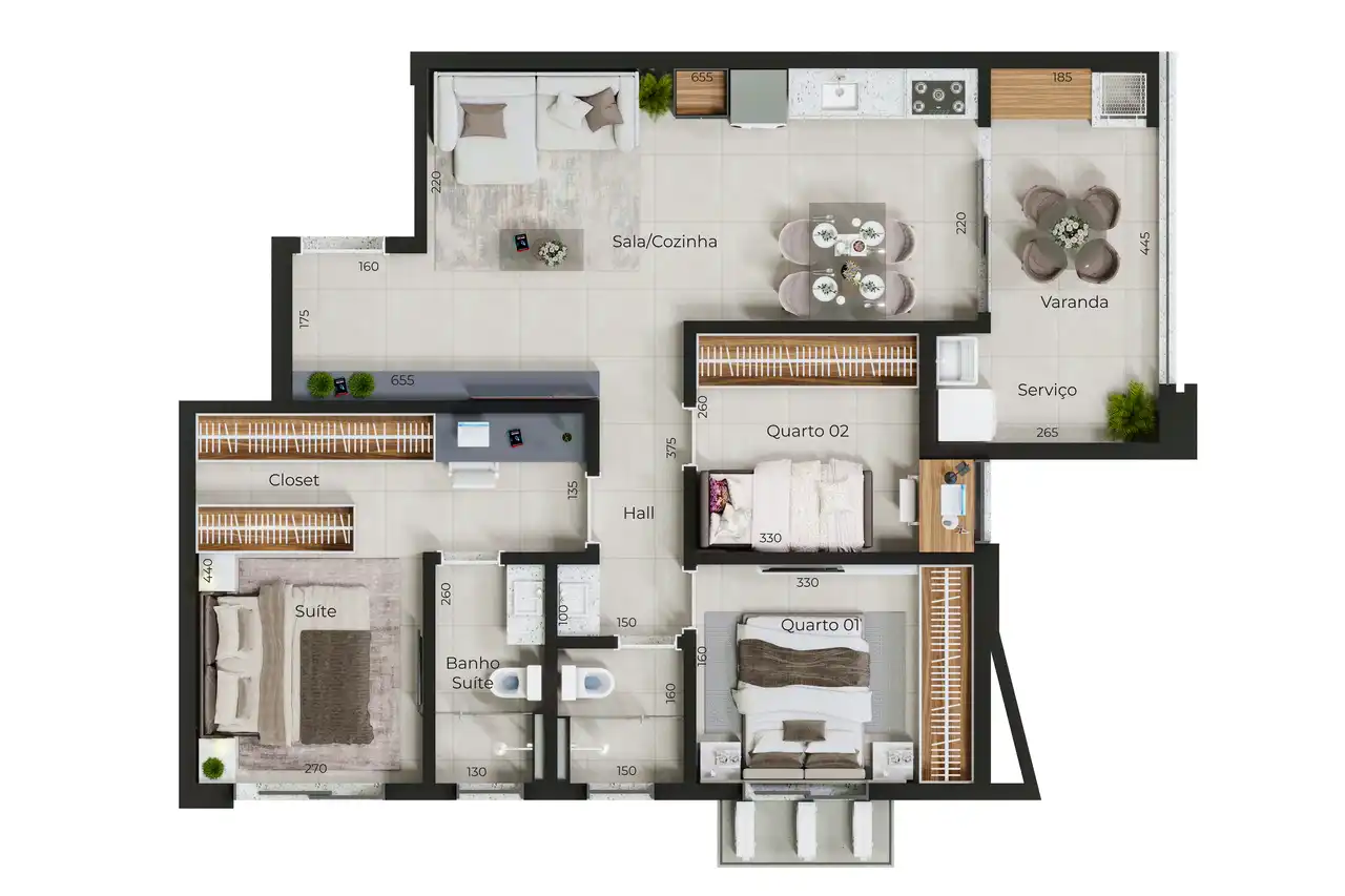 Apartamento tipo - finais 02 e 03